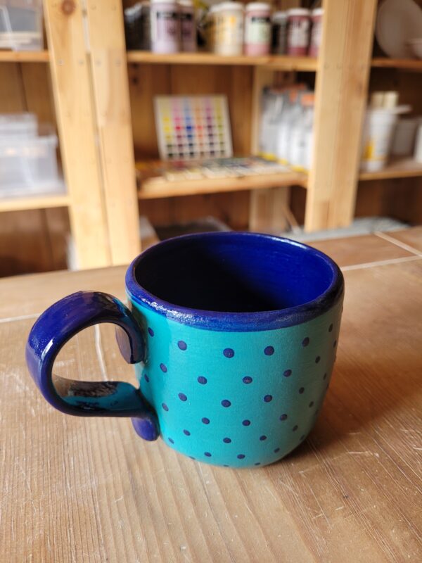 Tasse Pop-Art, Türkis-Dunkelblau